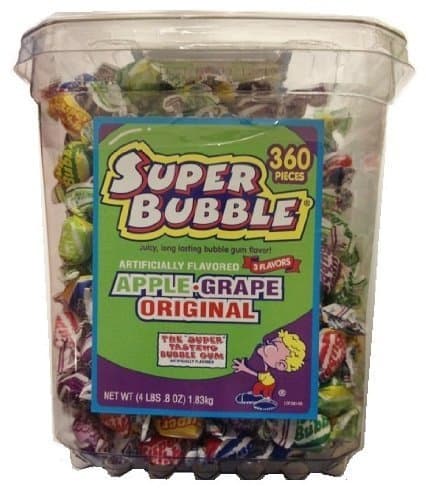 Super Bubble 360 Pieces 3 Flavors (Apple, Grape, Original) Net Wt 4lbs 0.8oz