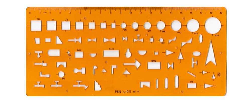 Isometric Piping Template, Drafting Tool - Drainage Template, Flexible Unbreakable Plastic