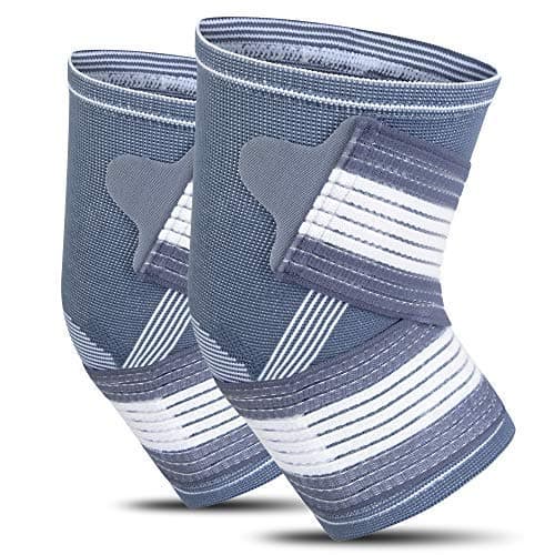 Bionix Elbow Brace Support - Adjustable Compression Strap - Breathable Elastic Arm Supports for Tendonitis, Arthritis, Golfers and Tennis Elbow - Elbow Support for Men Women (Grey, L, Pack of 2)