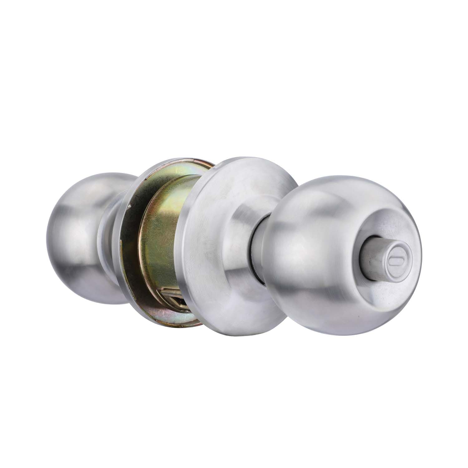Godrej Locking Solutions and Systems Classic Keyless Cylindrical Lock Stainless Steel Finish 5805 (Bathroom Lock Without Key)