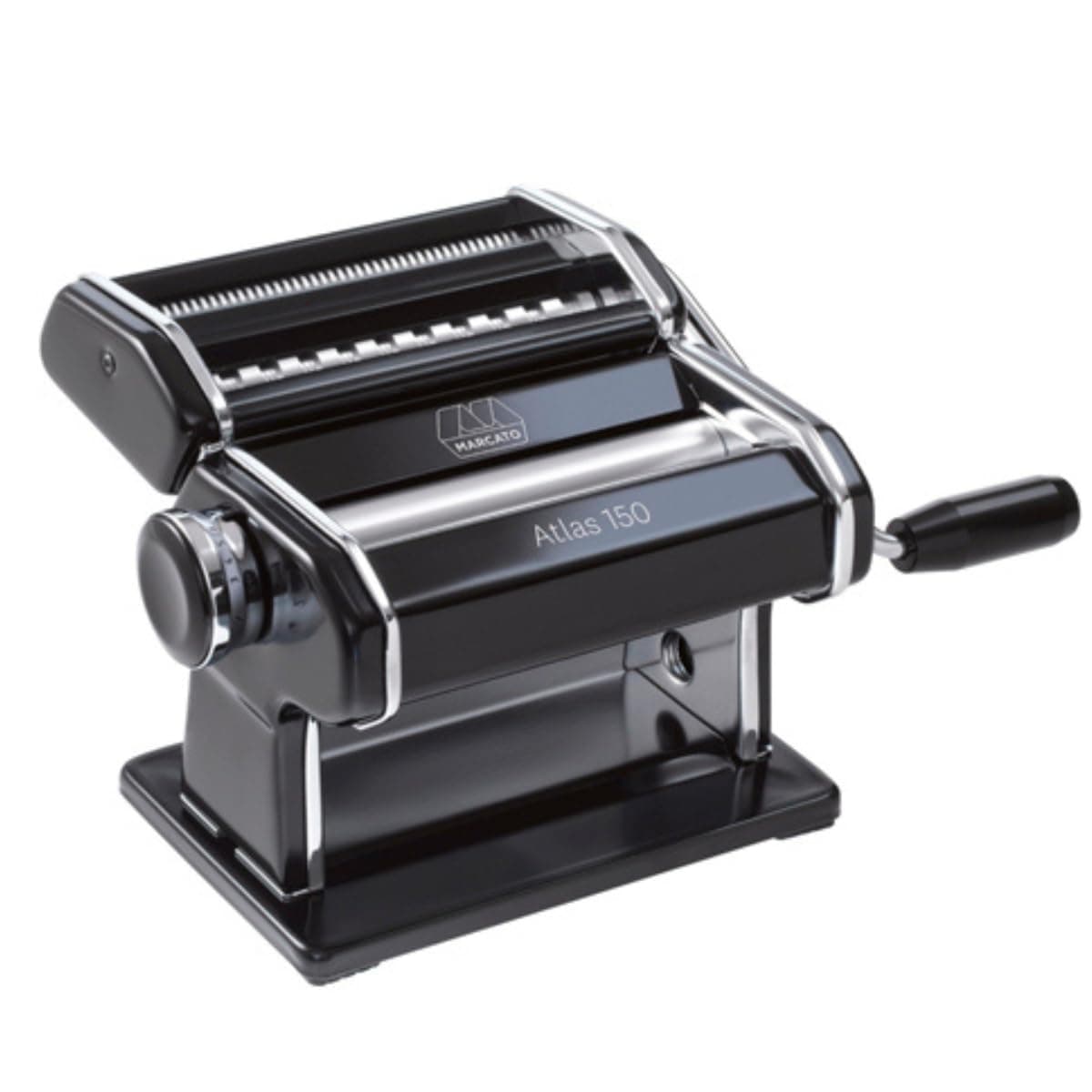 Atlas Pasta Machine, Made in Italy, Black, Includes Pasta Cutter, Hand Crank, and Instructions