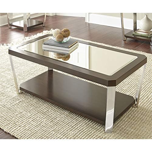 Greyson Living Trimble 48-Inch Rectangle Coffee Table with Mirrored Top by