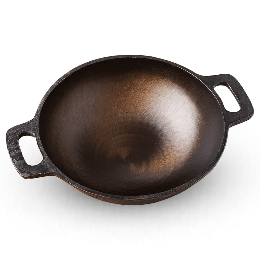 Super Smooth Cast Iron Kadai | Medium, 25.4cm/10 inch, 2.5Ltr, 2.4kg | Nonstick, Pre-Seasoned Kadhai, 100% Pure & Toxin-Free, No Chemical Coating