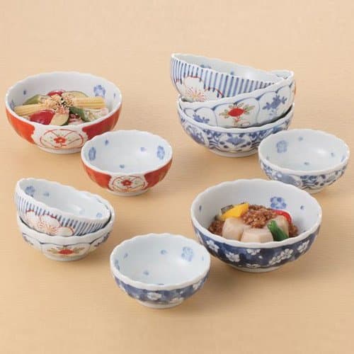 SaikaiToki somenishiki pattern Plate sets (5big plates 5small plates) from Japan 13358