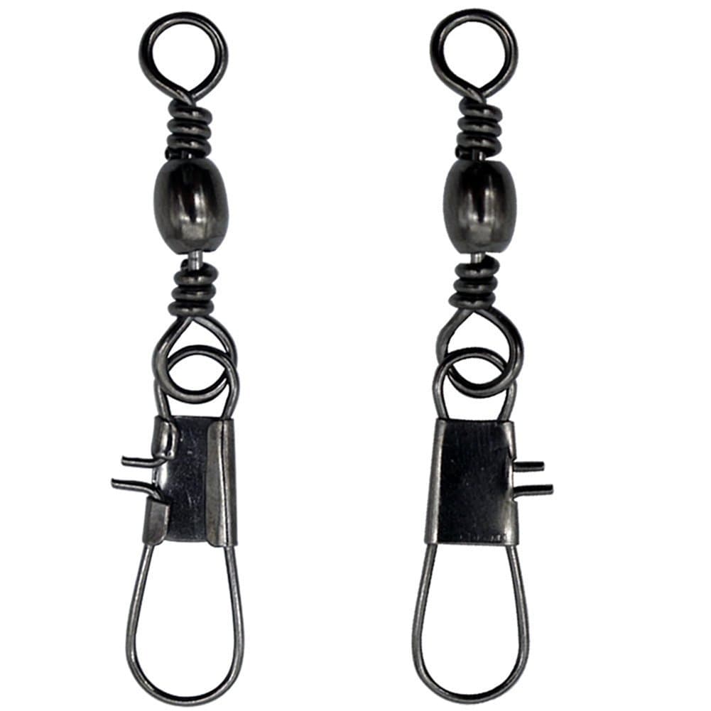 Barrel Fishing Swivel with Safty Snaps Connector Clips Solid Rings High Strength Fishing Swivel Snaps Tackle