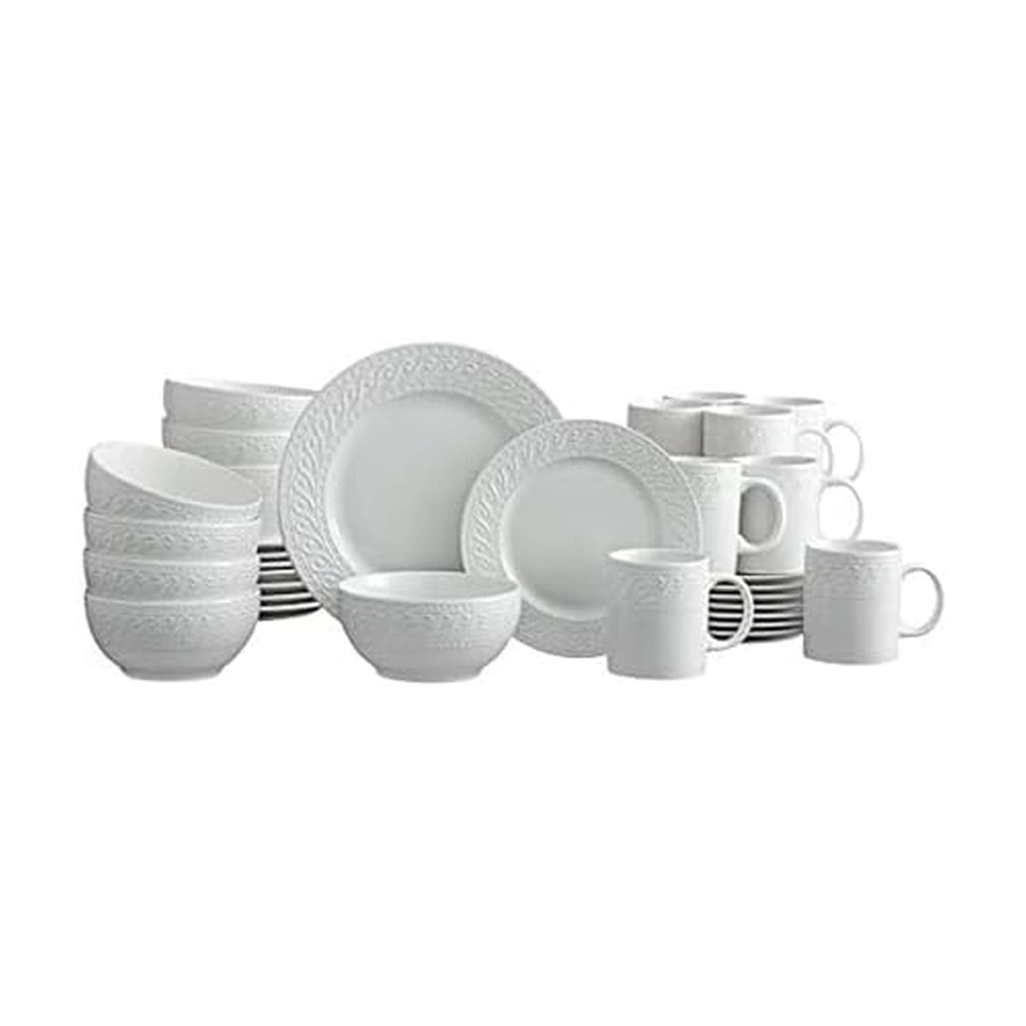 Pfaltzgraff Sylvia 32 Piece Dinnerware Set, Service for 8, White