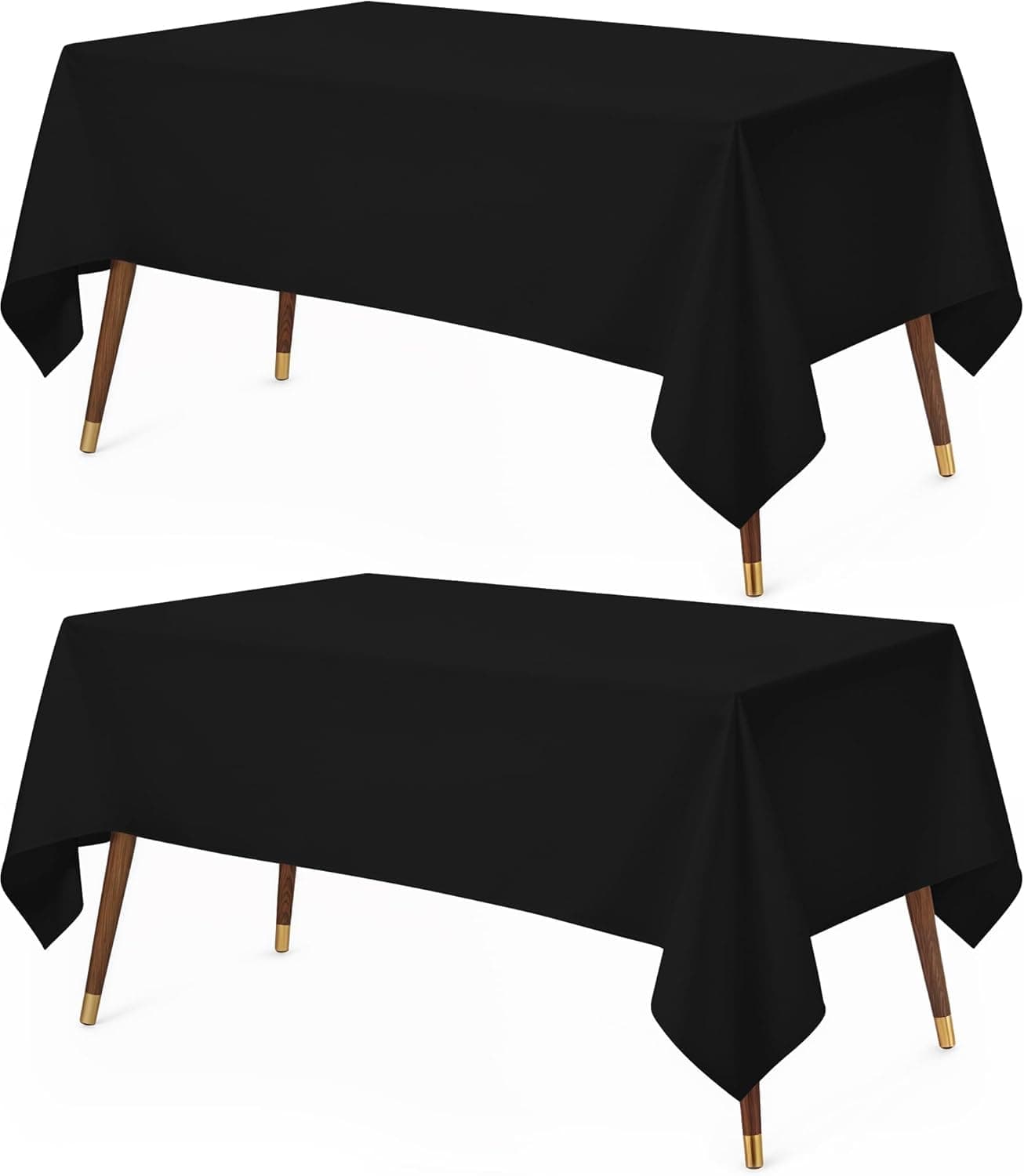 Utopia Kitchen Rectangle Tablecloth 152x213 cm - (Pack of 2) Black Table Cover Machine Washable Table Cloth Perfect for Parties, Weddings and Festivals (60x84 inches)