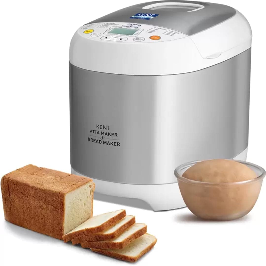 Kent Atta and Bread Maker for Home, Fully Automatic With 19 Pre-set Menu, 550w 16010 (Steel Grey)