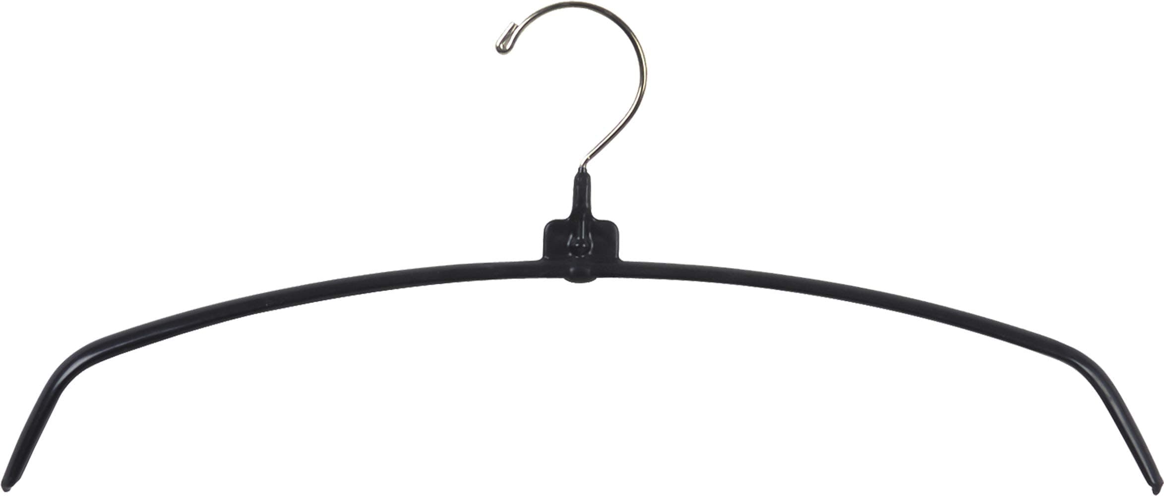 Black Rubberized Ultra-Thin Metal Hangers, Space Saving Arched Top Hangers with Vinyl Non-Slip Coating & Chrome Hook (Set of 100) by The Great American Hanger Company