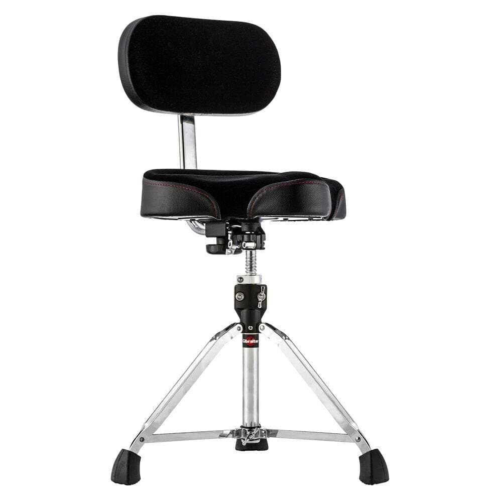 Drum Stool, Drum Stool 9000 Series Moto Saddle with Backrest Pro Series, 9608MB (Diameter: 42cm, Vinyl Seat, Super Lock, Double Braced Base, 'Super Foot' Rubber Feet)