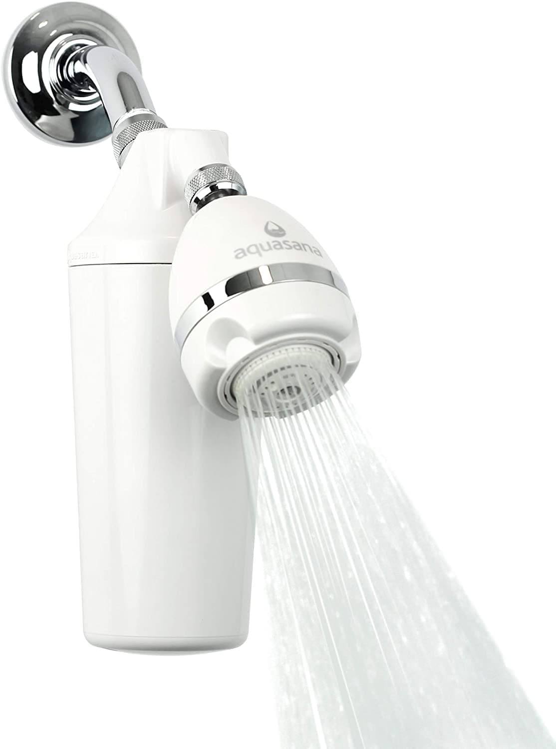 AQ-4100-E Water System w/Adjustable Head 90% of Chlorine-Carbon & KDF Filtration Media-Soften Skin and Hair from Hard Water-AQ-4100-E-WaterSense Certified Shower Filter, White