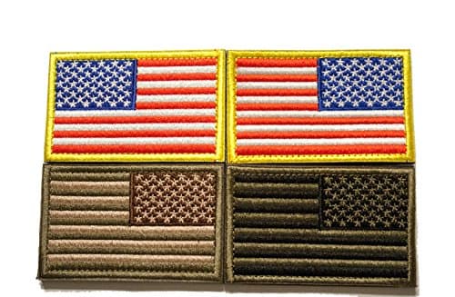 American Flag Hook and Loop Tactical Patch Combination Pack, Standard and Reverse