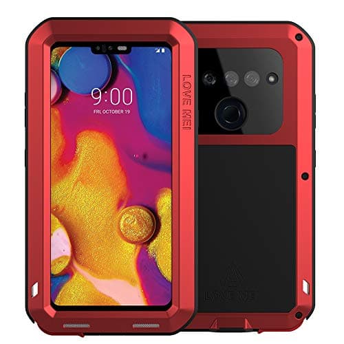 Feitenn Case for LG V40 ThinQ, Heavy Duty Case Armor Aluminum Alloy Metal Cover Bumper Soft Rubber Military Shockproof Outdoor Hard Defender Men Gift for LG V40/V40 ThinQ - Red