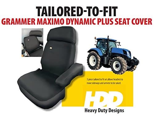 HDD Grammer Maximo Dynamic Plus 3 Piece Tractor Seat Cover BLACK 441 Heavy Duty Designs