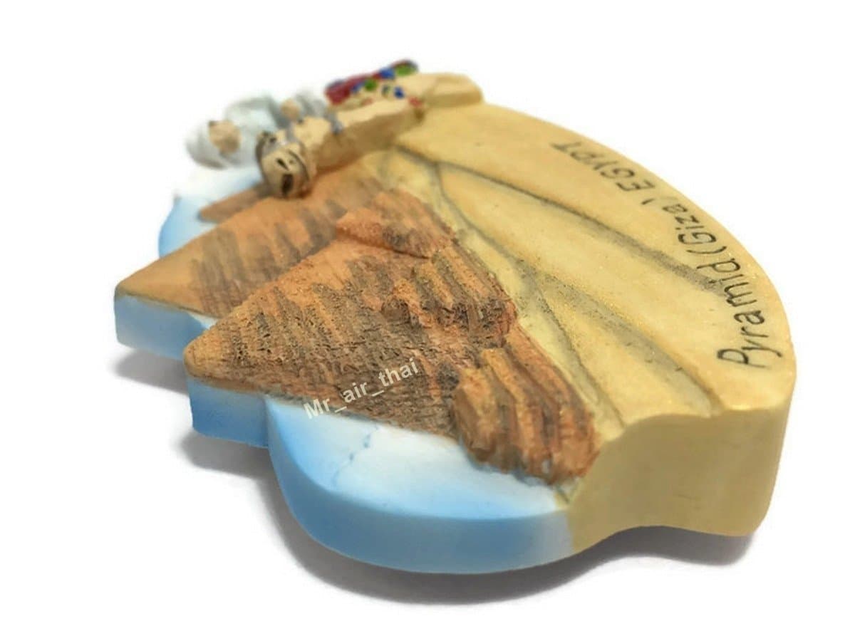 WitnyStore Tiny 3⅛" Giza Pyramid Complex Egypt - Miniature Hand Made Resin 3D Africa Landmark Tourist Attractions Decorative Refrigerator Fridge Magnets Décor Collectible Traveler Souvenir Gifts