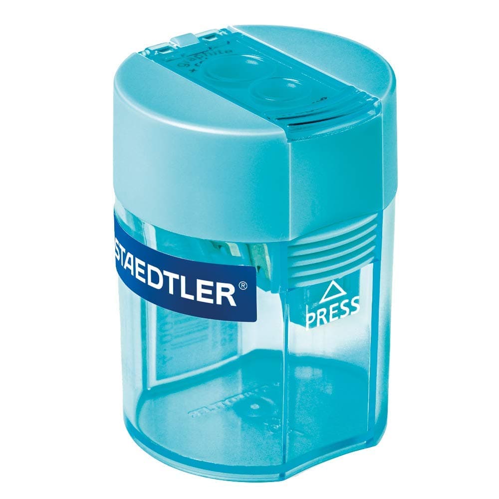 Double Hole Tub Pencil Sharpener - Turquoise - 512 006-37