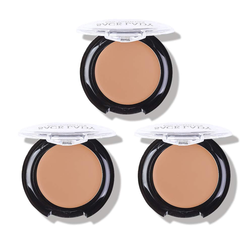 SACE LADY 3 Pack Full Coverage Concealer Cream Makeup, Waterproof Matte Smooth Concealer Corrector Long Wearing for Dark Spot Under Eye Circles Cover (3×5g/0.18Oz, 52 Warm Natural)