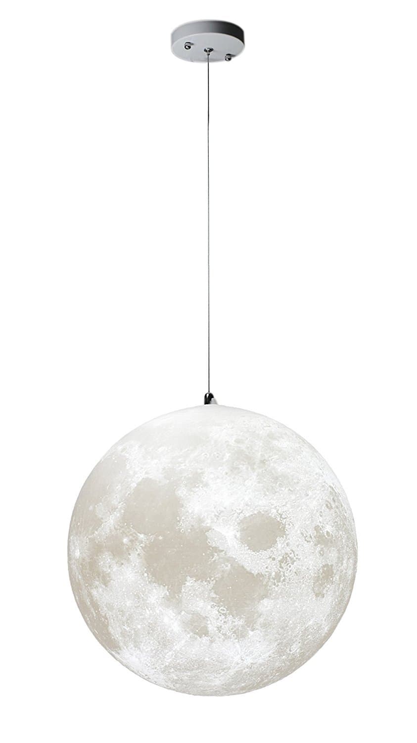 Moon Pendant Lamp 3D Printing Ceiling Light 3200K 6500K E26 LED Bulb Included 18"/45cm Diameter