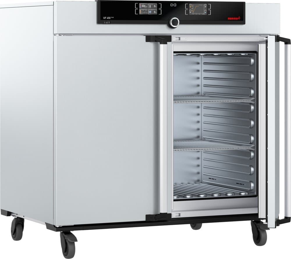 Memmert UF 450 Plus 208V 3ph Model UF Plus Universal Oven, 720 mm Height x 1040 mm Width x 600 mm Length Interior, 449 L Volume, 3 Phase, 400V, 50 Hz, 300 Degree C