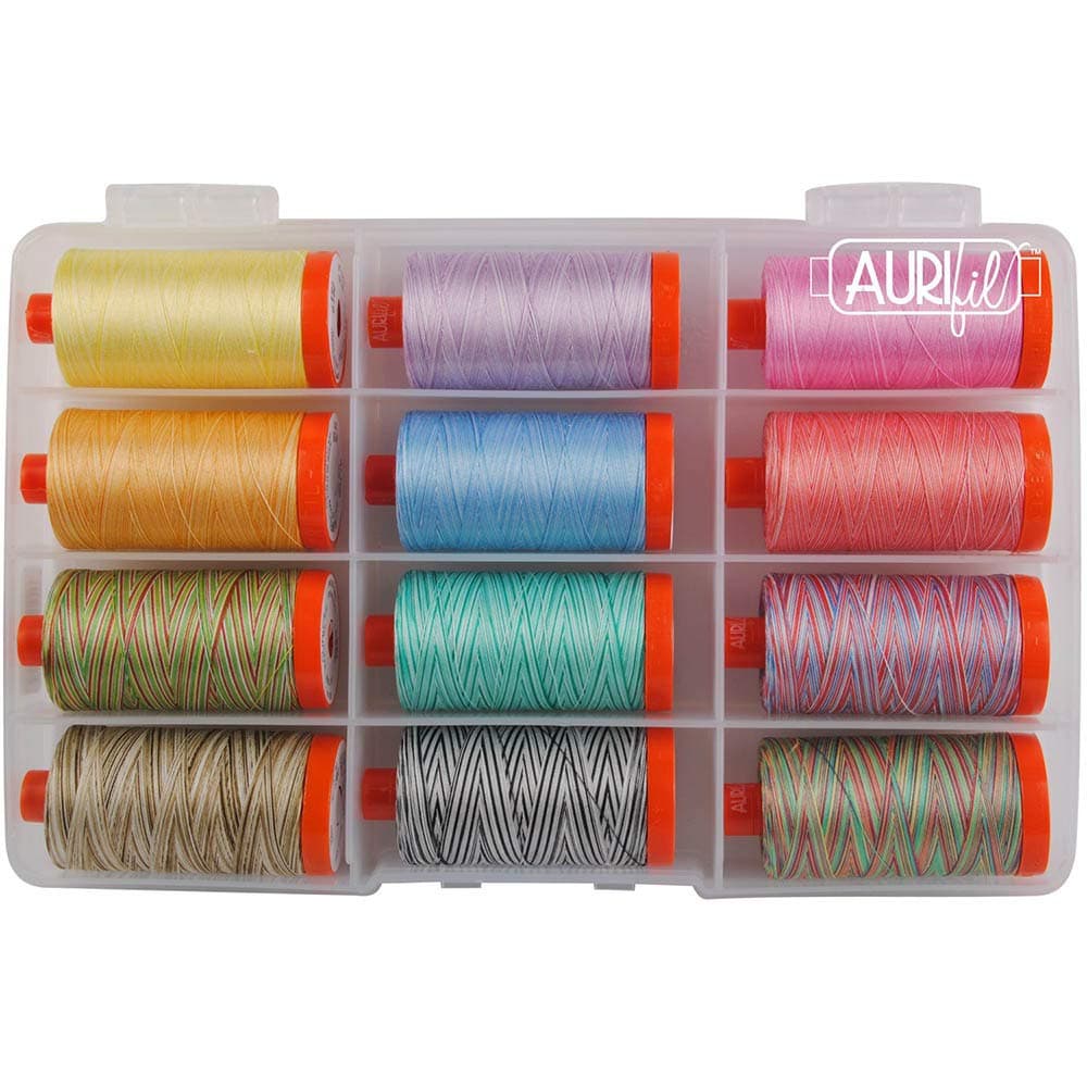 Variegated Collection Aurifil Thread Kit by Christa Watson 12 Large Spools 50 Weight CW50VC12, Assorted