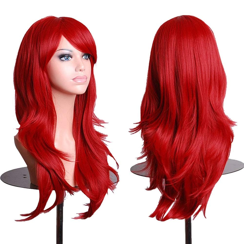 28" Long Wavy Hair Red