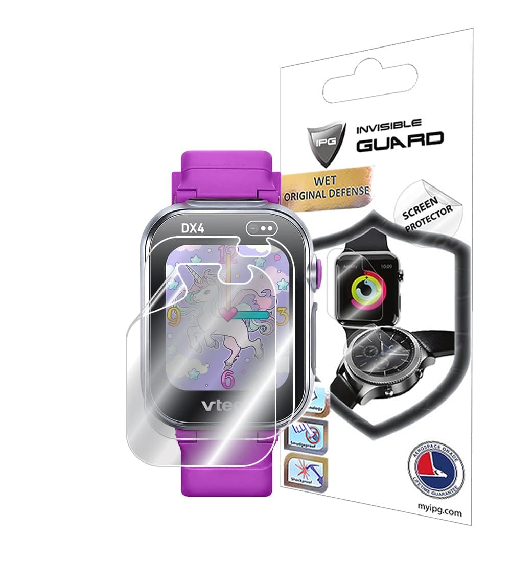 IPG for VTech KidiZoom DX4 Smartwatch Screen Protector (2 Units) Invisible Ultra HD Clear Film Anti Scratch Guard-Smooth/Self-Healing/Bubble -Free for DX4