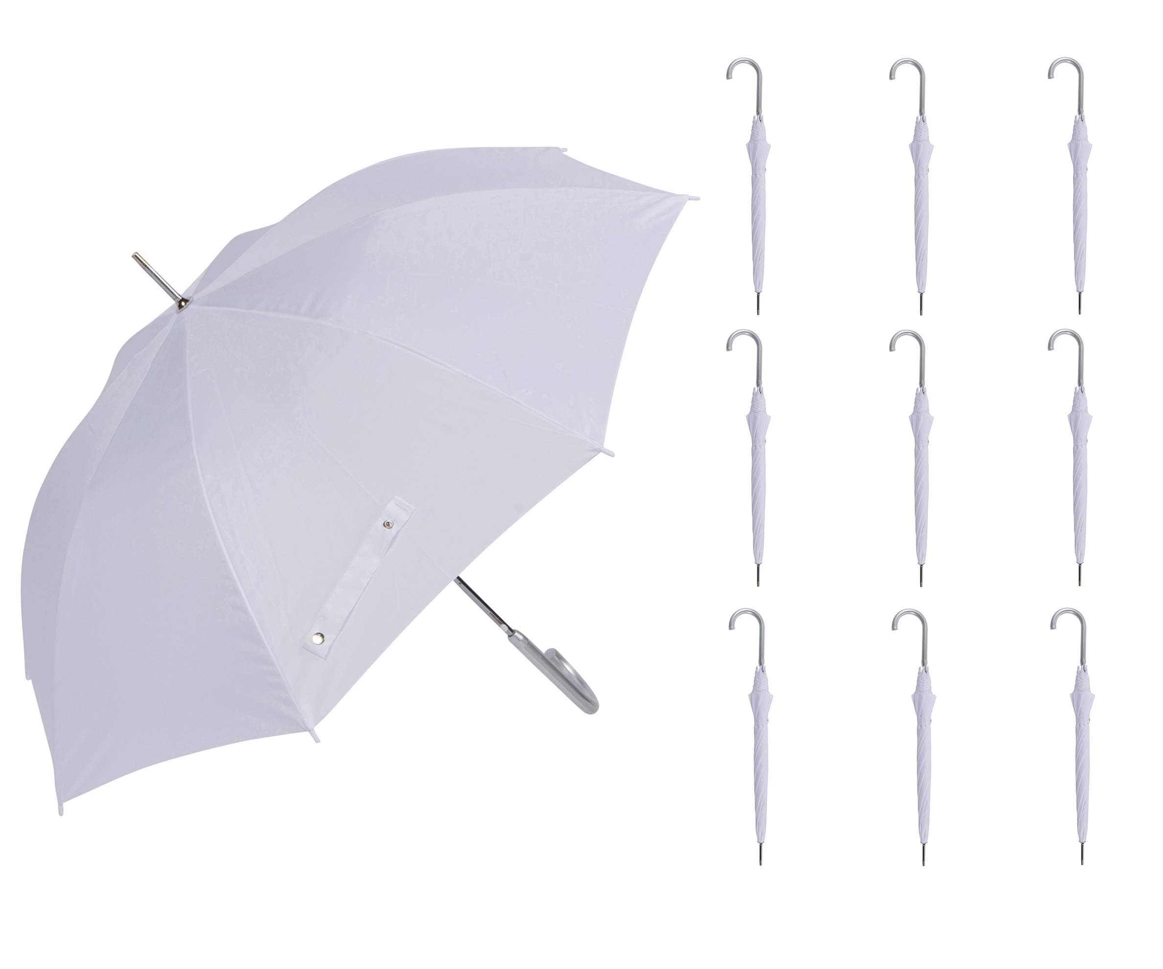 White Wedding Personal Mini Umbrellas - 12 Pack