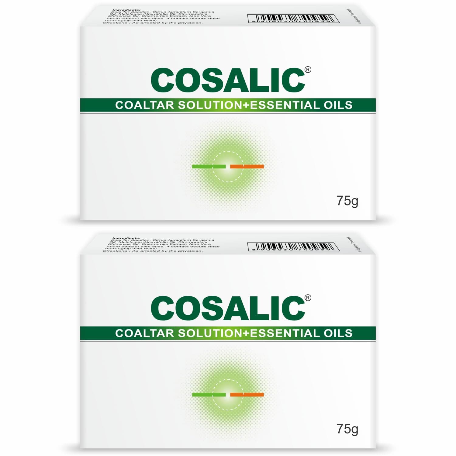 Salve Cosalic Soap with Coal Tar Solution & Essential Oils - 75g (Pack of 2) | Cleansing Bar for Dry, Rough & Flaky Skin