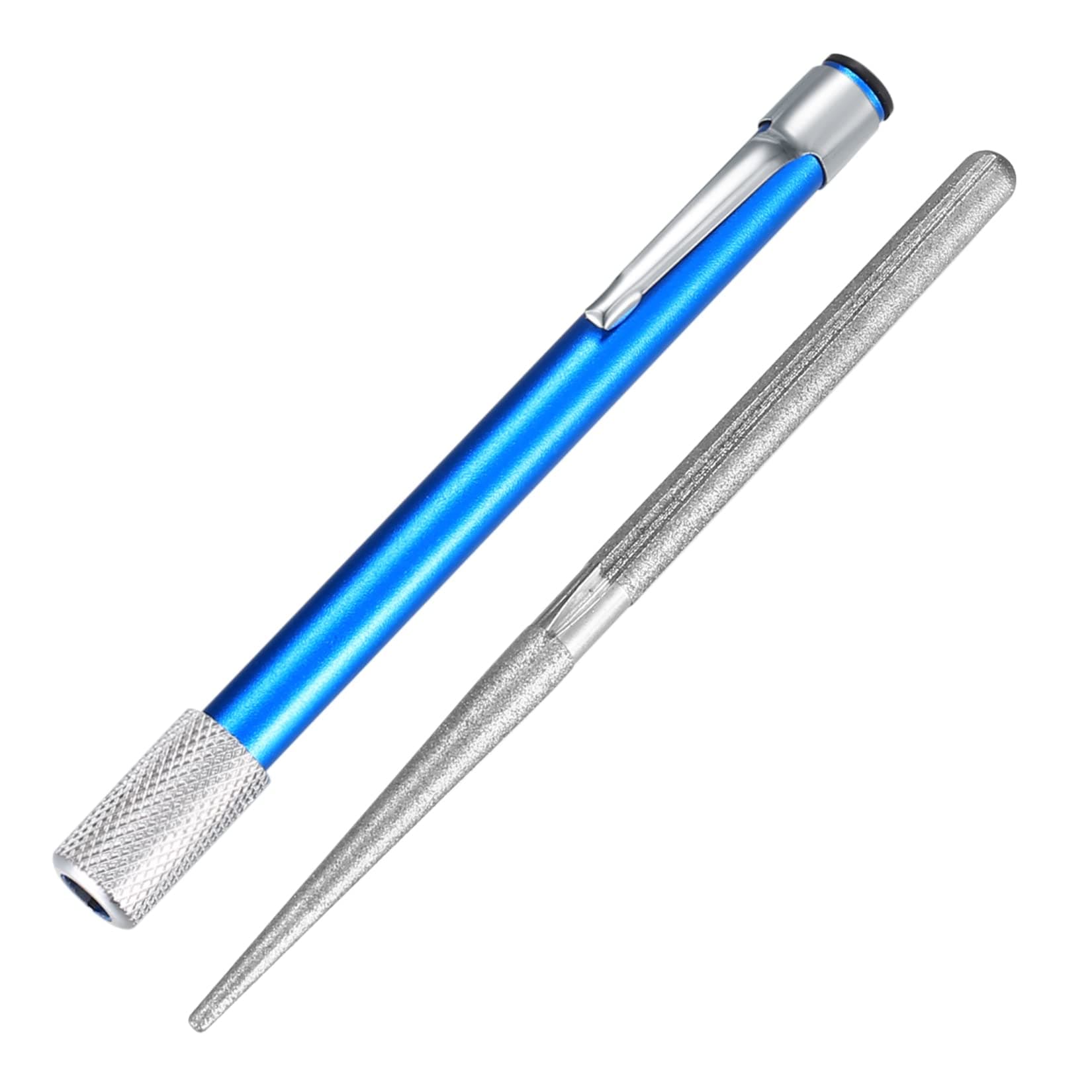 Serrated Knife Sharpener, Pocket Knife Sharpener with Retractable Diamond Sharpening Rod, Knife Sharpening Steel Rod Tool for Kitchen Outdoor Repairs Polishes Restores Serrated Stick Tools