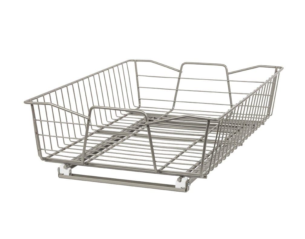 14 in. Pull Out Cabinet Organizer, Heavy Duty, Slide Out Pantry Shelves Drawers for Kitchen, Bathroom, Nickel