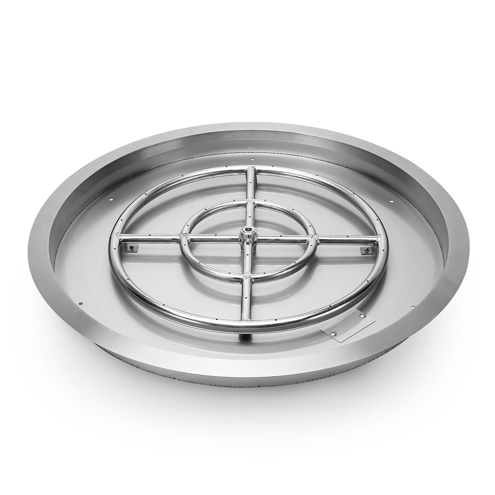 Stanbroil 19-Inch Round Fire Pit Burner Pan, Drop-in Gas Fire Pit Inserted for DIY Natural & Propane Gas Fire Table, Stainless Steel Firepit for Outside, BTU 92,000 Max