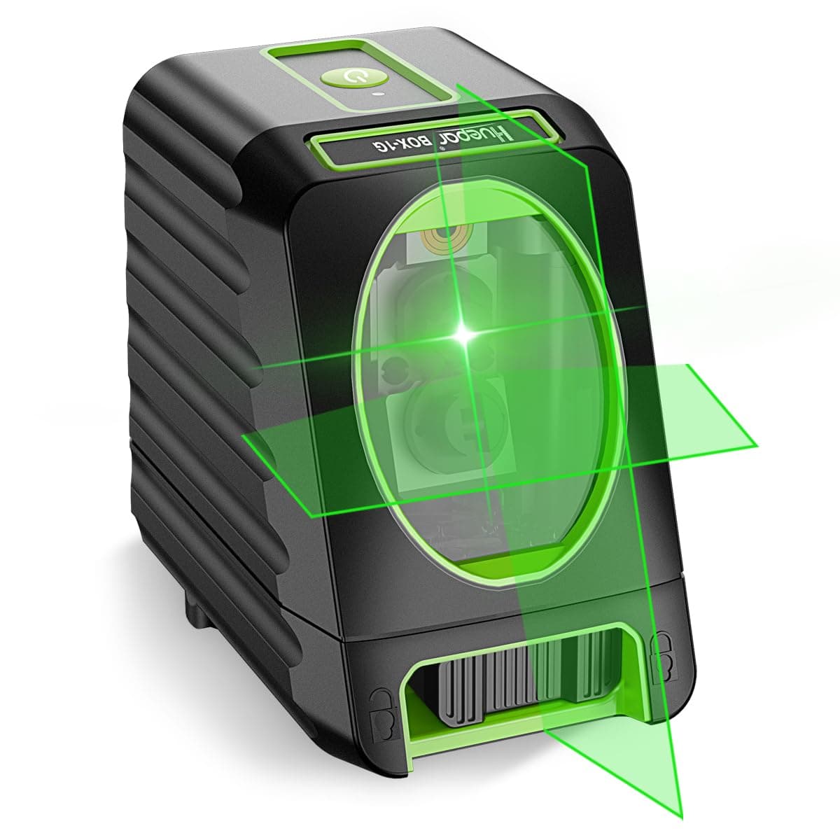 BOX-1G Green Laser Level with Pulse Mode, 0.2mm Pro Accuracy, Switchable Cross Line Self-Leveling Line Laser, Large Fan Angle with 150 Vertical&130 Horizontal Laser Line, 360° Magnetic Base