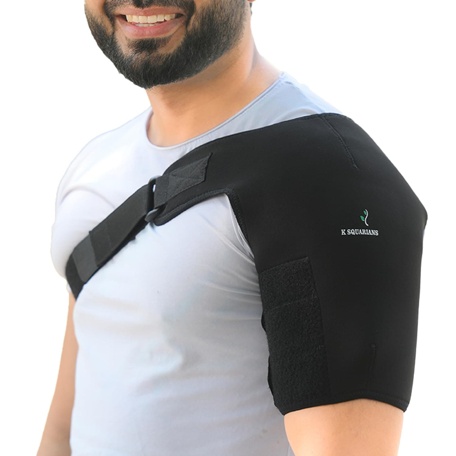 Shoulder Support Belt | Double Lock Rotator Cuff Support | Adjustable Compression Brace for AC Joint Pain Relief, Dislocated Shoulder & Sports Recovery | Fits Left & Right Shoulder | Men & Women | Small/Medium Size