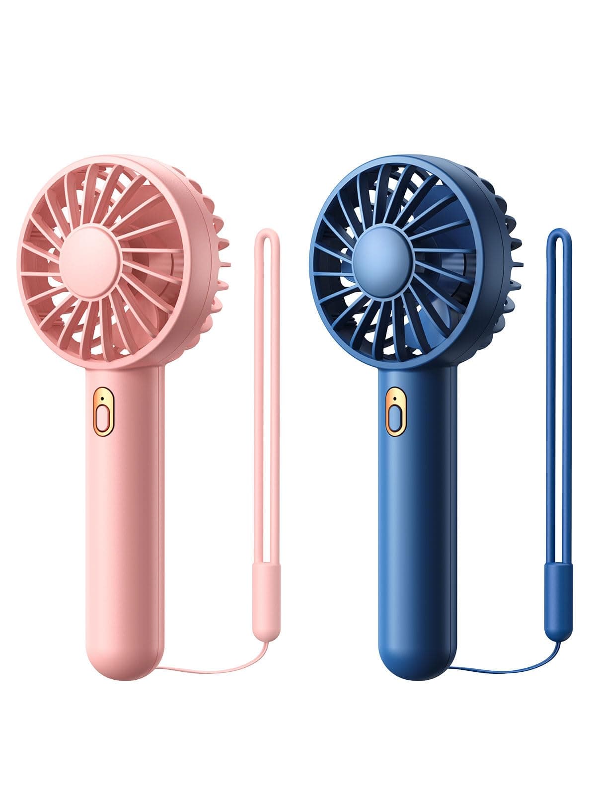 2 Pack Mini Portable Handheld Fan, USB Rechargeable 3 Speed Personal Small Desk Fan with Base Lightweight Makeup Travel Beach Indoor Outdoor for Stylish Girl Women
