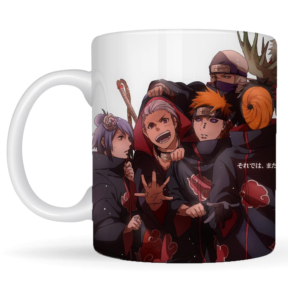 Gift Export Hub Anime Printed Coffee Mug - Naruto-Sasuke Edition: 330ml Ideal for Gifting and Presenting.(Akatsuki-C)