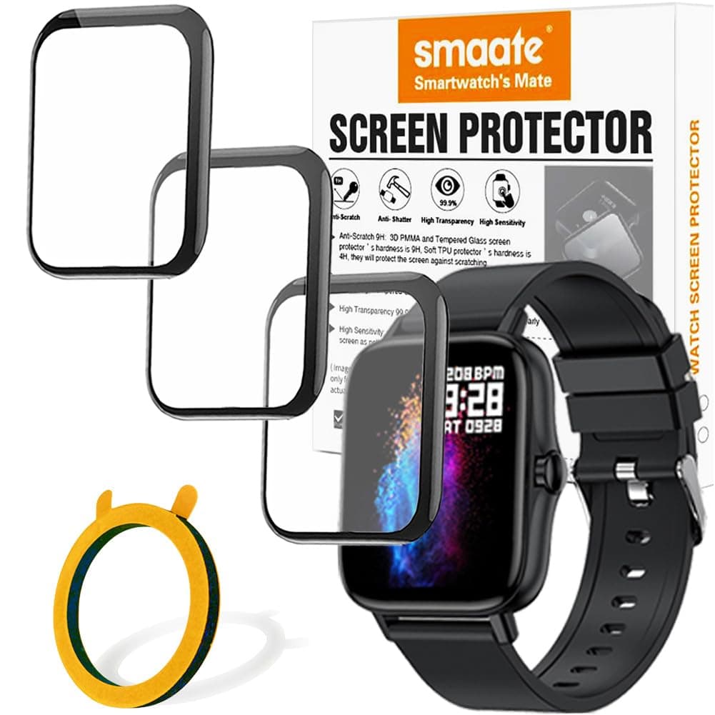 3D Screen Protector 1.69” or 1.7” compatible with EMOMIR ID208BT, SKG V7 V7 Pro, Laret i18, Boquaw P90, A-TGTGA Y22 Pro, WZWNEER Y20GT, Choiknbo TS29A, Hwagol G20, AKTIN i13, T42 smartwatch