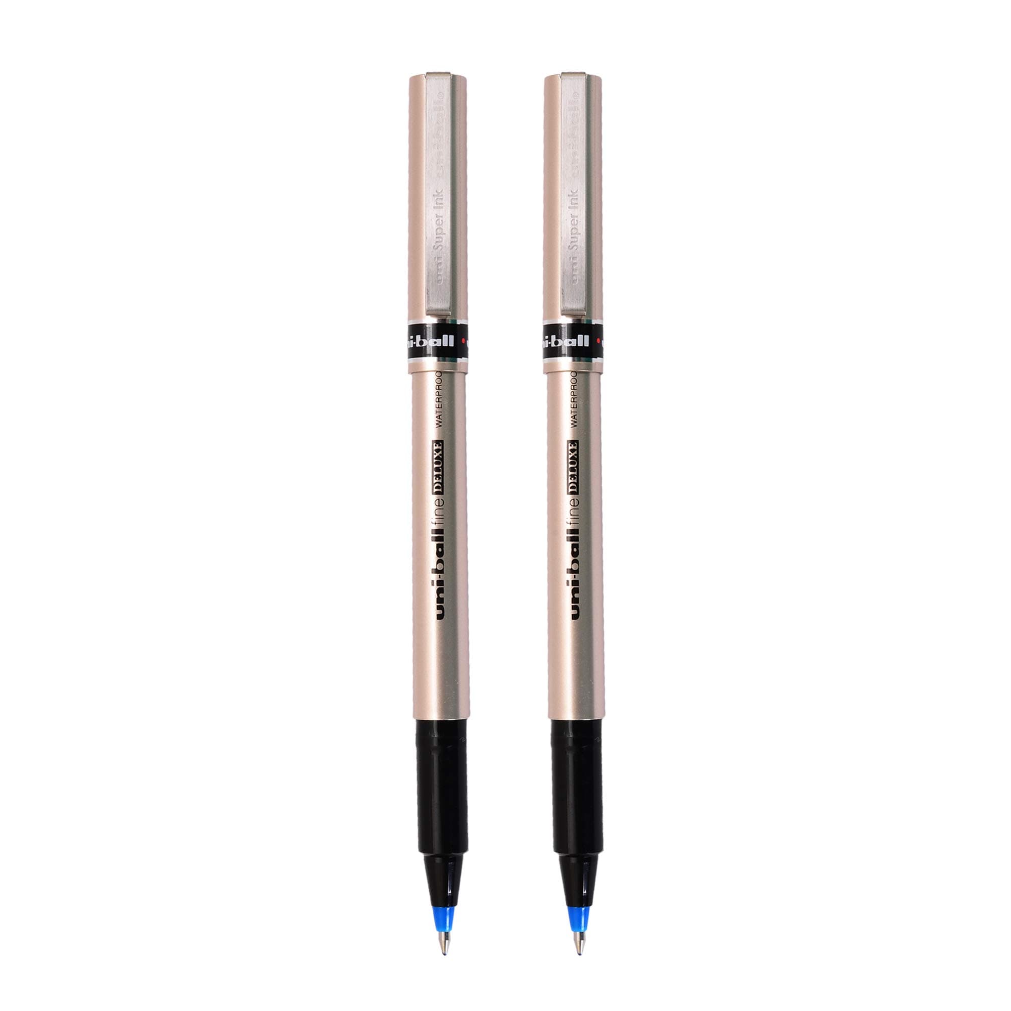 uni-ball Deluxe UB177 Roller Pen (Blue Ink, Pack of 2)