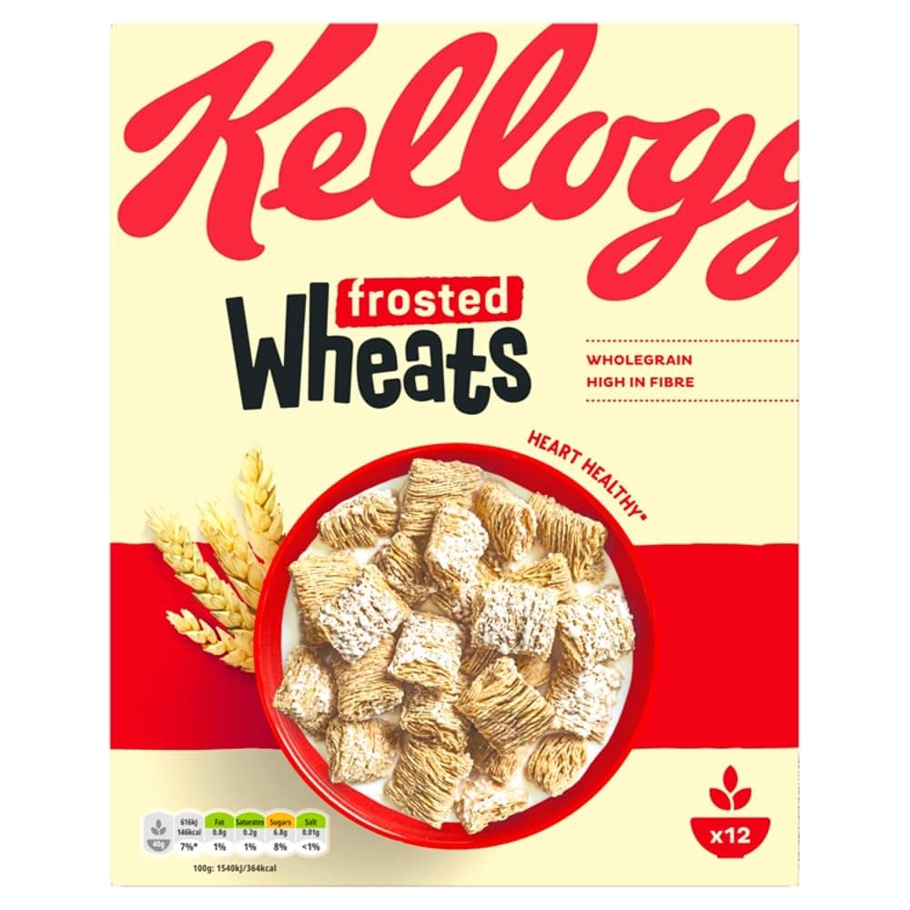 Kellogg's Frosted Wheats Breakfast Cereal Box, 500g
