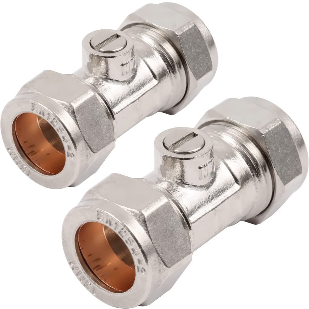 2 x 15mm Isolation Valves WRAS Approved