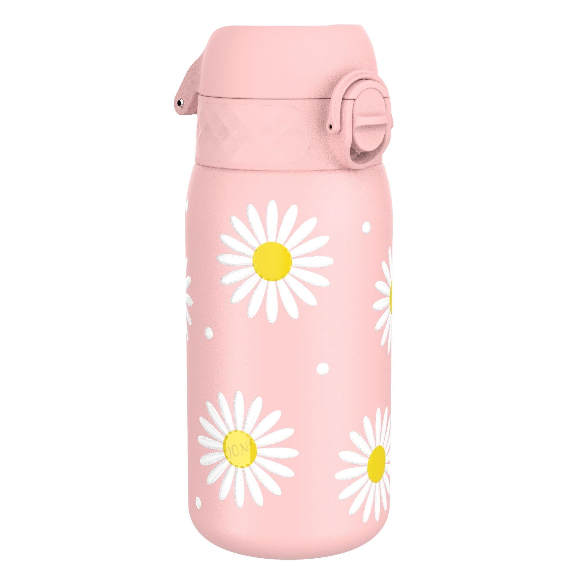 Ion8 Small Water Bottle, Leak Proof, Easy to Open, Secure Lock, Dishwasher Safe, Flip Cover, Carry Handle, Easy Clean, Durable, Water Bottle, Raised Print, Rose, Daisies