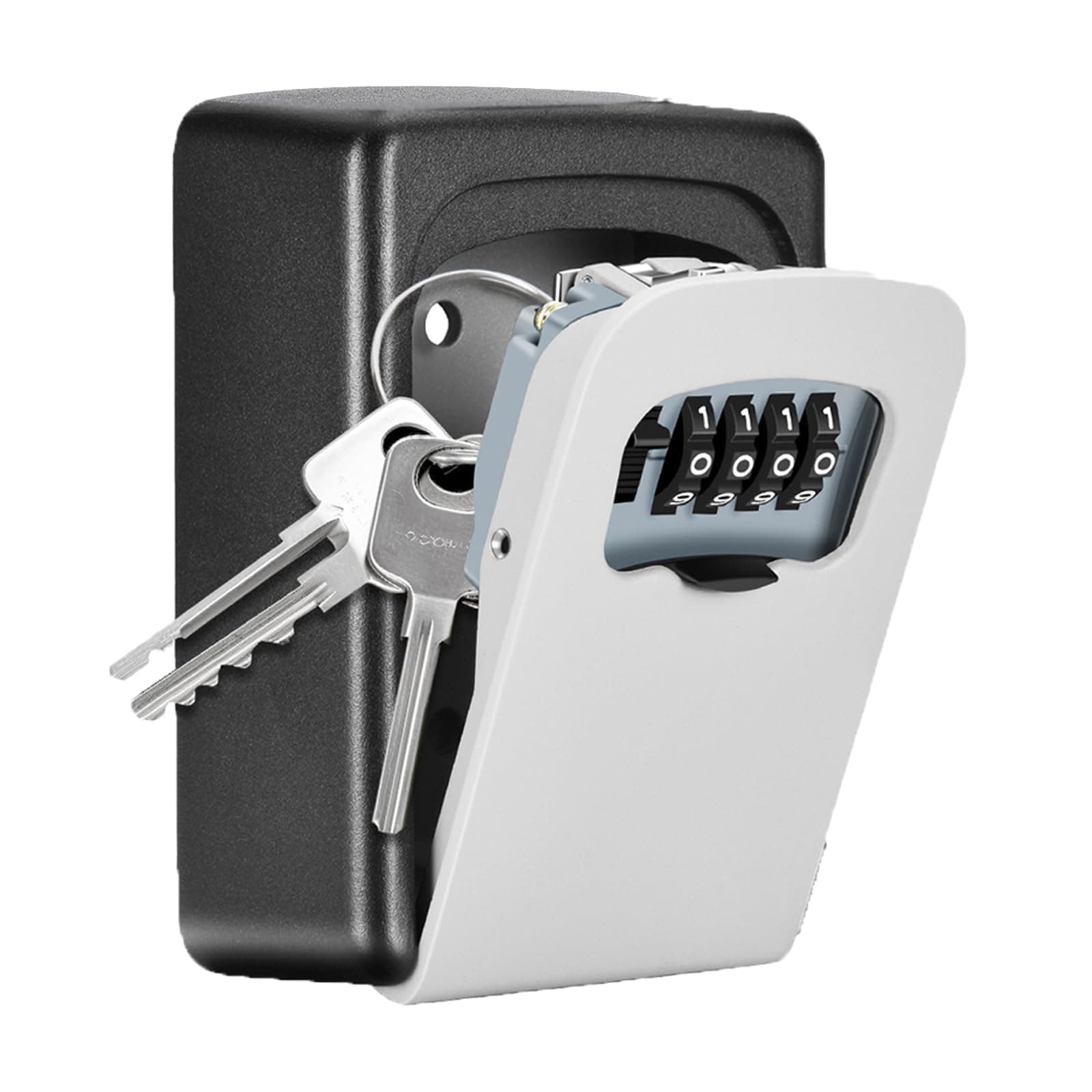 Key Lock Box Outdoor with Code – Wall Mount Security Lockbox for Spare Keys Outside Combination Keybox for Home, Office, Garage