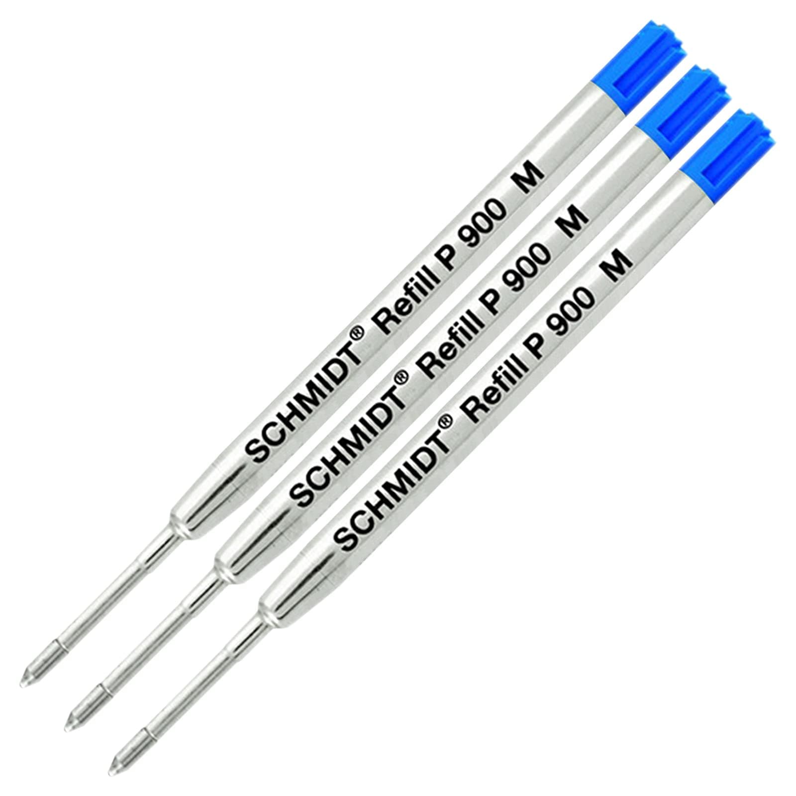 Schmidt 3 Pack - Ink Refill Blue Medium P900 Parker Style Ballpoint Refill
