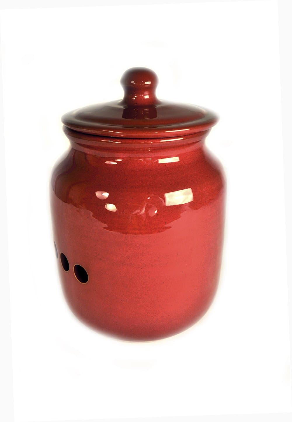 Terafeu Hand Made Pottery Onion Pot, Red