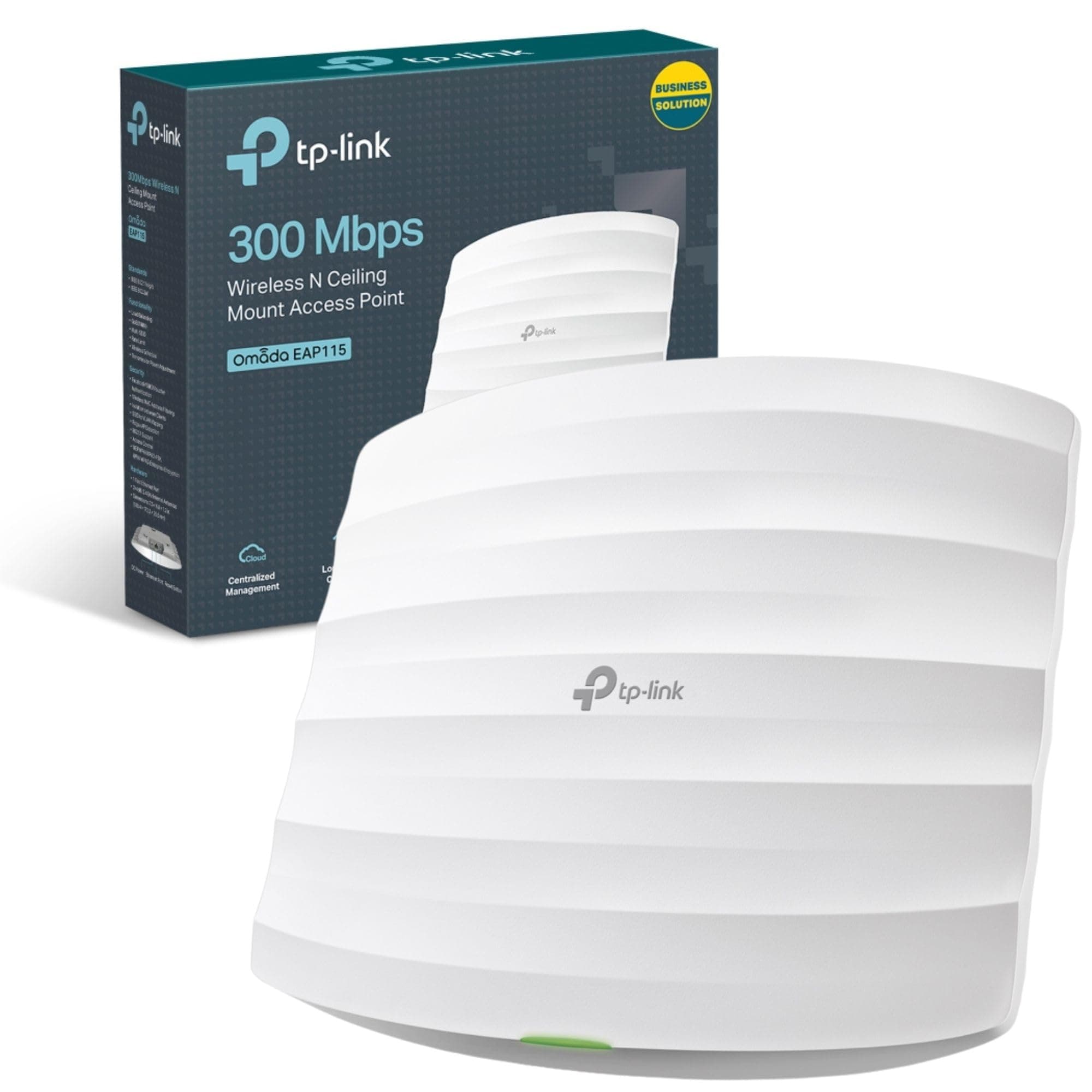 EAP115 N300 Wireless Access Point, 300Mbps Access Points Support PoE 802.3af and Direct Current, Omada Mesh, Easy Setup, Centralized Cloud Management, Easily Mount to Wall or Ceiling