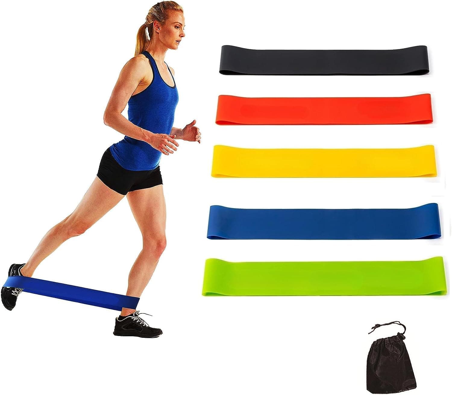 Idella Resistance Loop Exercise Bands for Working Out Elastic Workout Band Unisex for Home Gym Yoga Stretching Strength Training Exercise Equipment, Set of 5,Thermoplastic Elastomer (TPE)