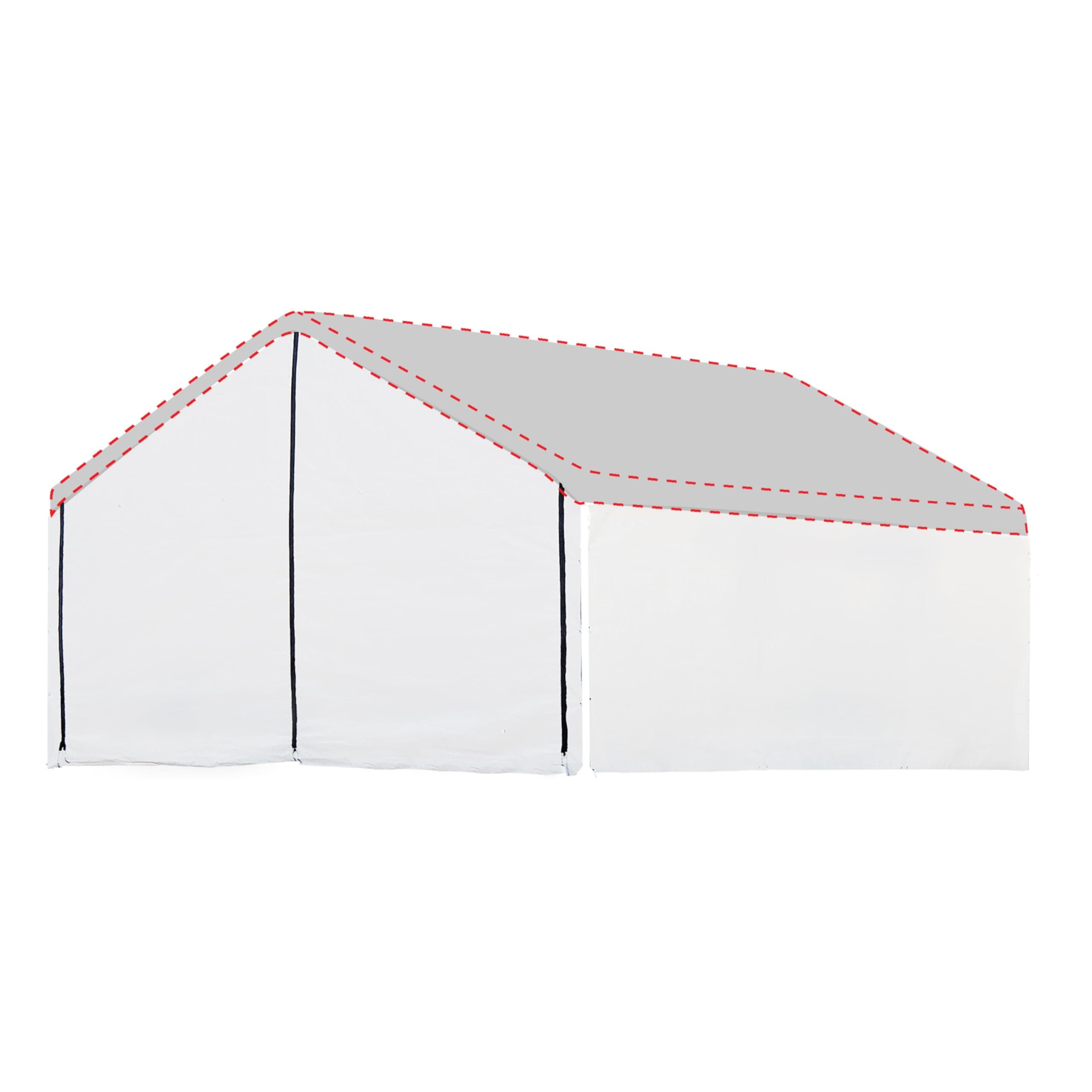 ShelterLogic SuperMax Canopy Enclosure Kit, White, 18 × 20 ft. (Frame and Canopy Sold Separately)