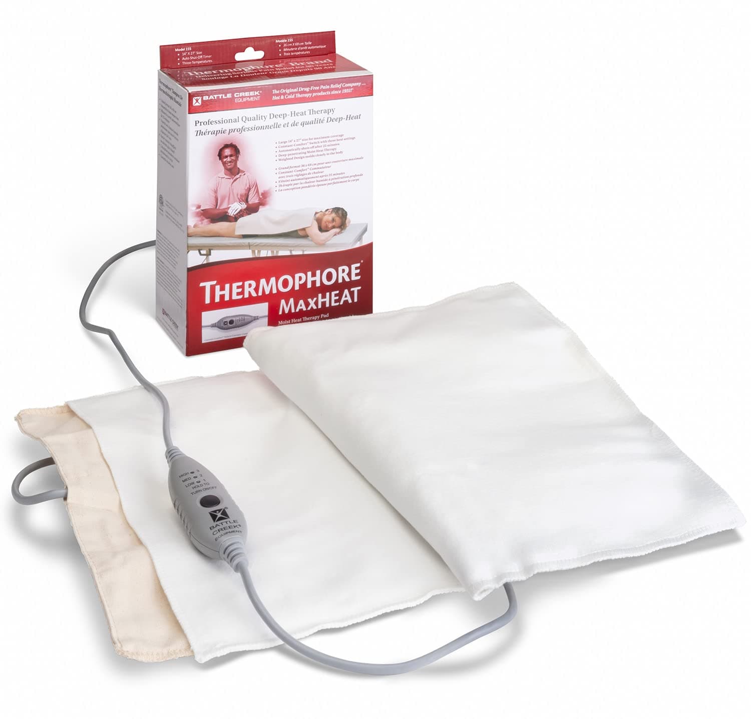 Thermophore MaxHEAT Automatic Moist Heat Pack - Large Coverage Model #155 for Deep, Soothing Pain Relief