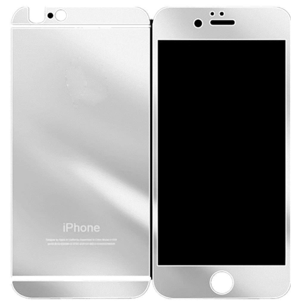 Iphone 6 Plus Screen Protector,u-win(tm) Electroplating Mirror Effect Front Screen & Back Tempered Glass Screen Protector Film Whole Body Protection Anti Scratches for Iphone 6 5.5 Inch (Silver)