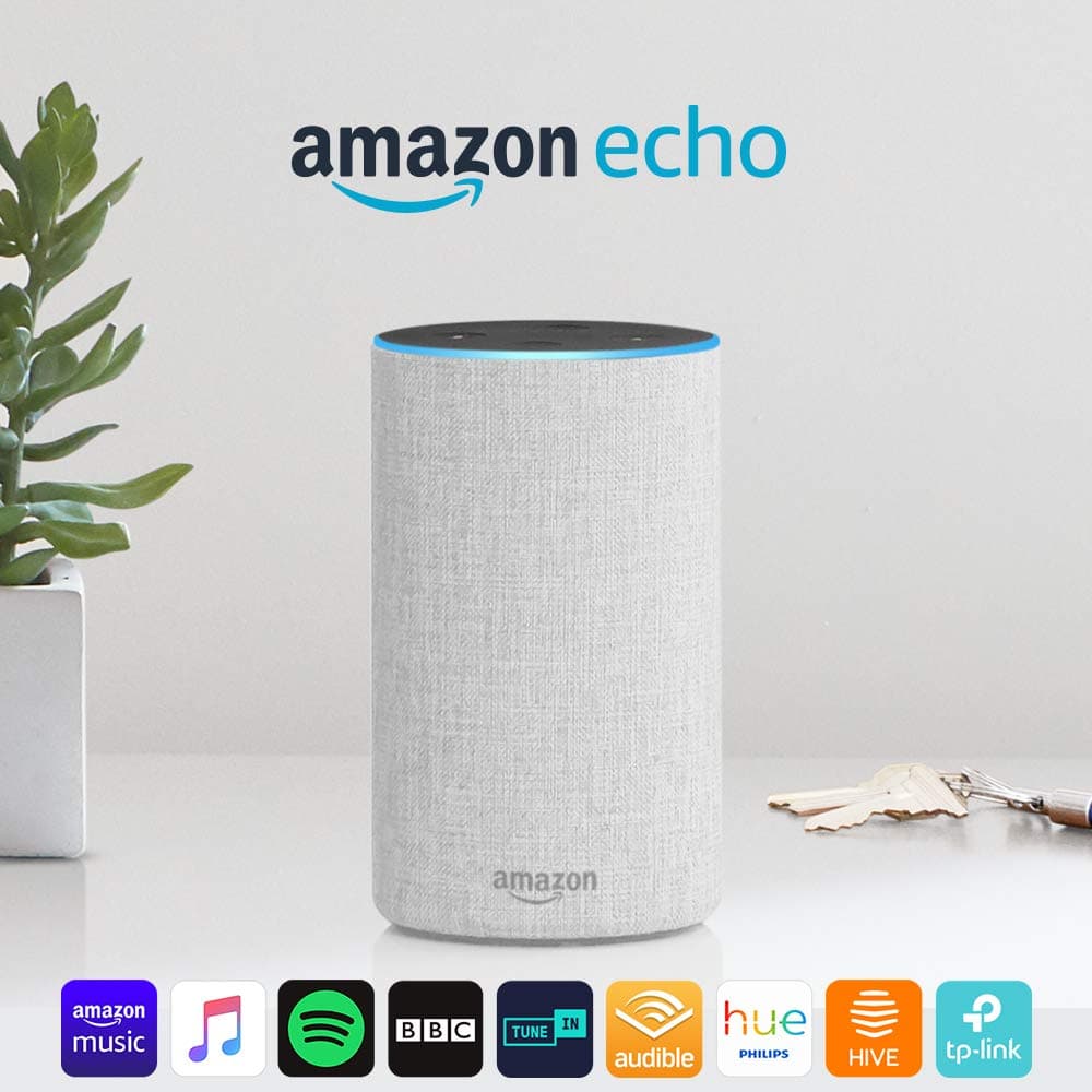 Amazon Echo (2nd Gen) - Smart speaker with Alexa - Sandstone Fabric