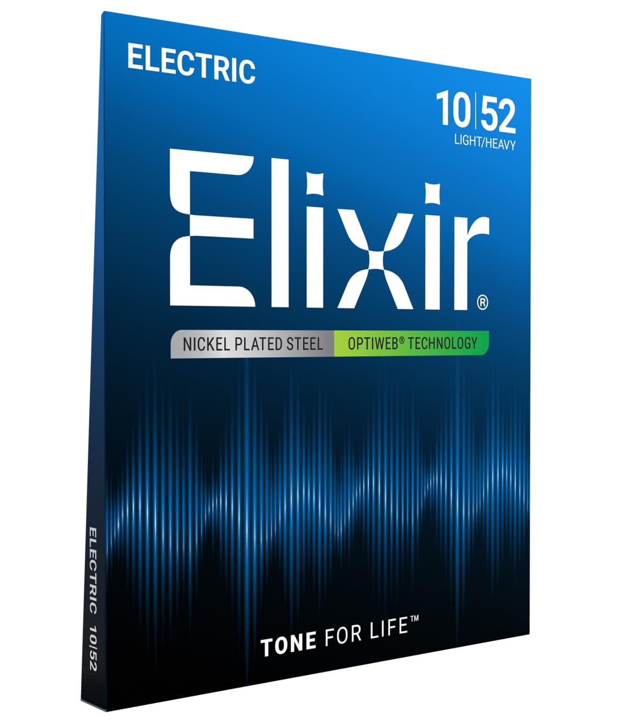 Elixir Strings, Electric Guitar Strings, Nickel Plated Steel with OPTIWEB Technology, Longest-Lasting Crisp Tone with Comfortable Feel, 6 String Set, Light/Heavy 10-52